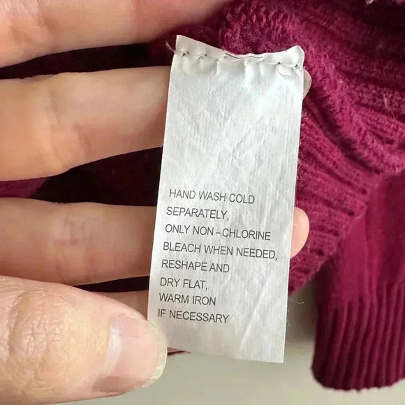 Jeanne Pierre Cowl Neck Solid Knit Sweater, Berry/Purple, Size Large - Picture 8 of 16